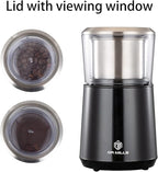 DR MILLS DM-7451 Electric Coffee Grinder, Coffee Bean Grinder Electric Dried Spice, Nut, Herb Grinder, Detachable Cup, Dishwashable, SUS304 Stainless Steel