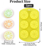 3D Lemon Candy Mold, 2 Pack Silicone Fruit Molds, Ymapinc Reusable Baking Mold for Chocolates, Jellies, Candles & Desserts, Oven/Dishwasher Safe Candy Making Supplies