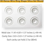 OCPO Kitchen Mini Silicone Mold for Baking Mousse & Cake, French Dessert Mold for Pastry Donuts Chocolate Brownie Jello (6-Cavity)