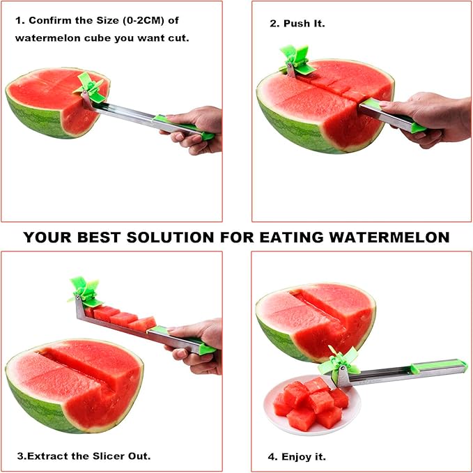 Watermelon Slicer Cutter - Stainless Steel Knife Corer Fruit Vegetable Tools Kitchen Gadgets with Melon Baller Scoop Extra