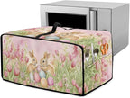 Easter Egg Bunny Tulip Print Toaster Oven Cover for Easter Decor, Dust-proof Case for Air Fryer, Heat-resistant Kitchen Countertop Appliance Protector, (Small-14.5*18.46*9 inches)