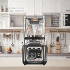 CRANDDI Commercial Blender, 2200W Countertop Blenders with Removable Shield, Quiet Smoothie Blender for Shakes and Ice Crushing, 52oz, 38000 RPM Professional Blenders for Kitchen, K80 (Grey)