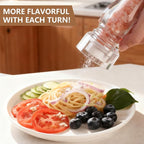 LHS Pepper Mill Grinder Set, 2Pcs Salt Grinder Peppercorn Grinders with Adjustable Coarseness-Clear