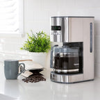 Koolatron Kenmore Elite Drip Coffee Maker - 12-Cup Programmable Coffee Machine With Glass Pot, Pause and Pour, Auto Shut-Off, Large Water Reservoir, Reusable Filter, Dishwasher Safe Carafe