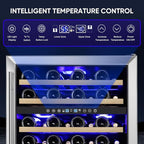 ORYMUSE 24 Inch Wine Cooler Refrigerator, 46 Bottle Dual Zone Wine Fridge with Stainless Steel Glass Door, Adjustable Shelves, Upgraded Compressor, Built-In Freestanding for Home, Bar, Kitchen