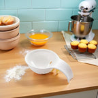 Egg Yolk Separator, for Baking Cakes Egg Separator for Raw Eggs,Plastic Egg Separator Egg Yolk White Filter,Bowl-Clip Egg White and Yolk Separator Strainer,Kitchen Gadget Cooking Specialty Tools
