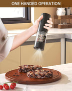 CIRCLE JOY Rechargeable Electric Pepper Grinder, Salt Grinder Pepper Mill with Washable 95ml Container, White LED Light and External Adjustable Coarseness, Black