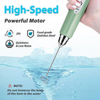 Sakgos Milk Frother Rechargeable Handheld-Electric Whisk 3 Speed Adjustable, Coffee Frother Wand with 3 Stainless Whisks, Electric Foam Maker, Drink Mixer Blender for Latte Cappuccino Matcha Egg