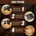 Upgrade Manual Bread Slicer for Homemade Sourdough Bread, Adjustable Thickness with Stainless Steel Serrated Blade, Even Slicing Guide, Non-Slip Suction Cups – Ideal for Home Kitchens and Bakeries