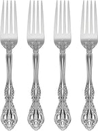 Oneida Silverware Set, Michelangelo Fine Flatware Dinner Fork Set, Service For 4, 18/10 Stainless Steel, Rust Resistance, Dishwasher Safe, Home And Kitchen Utensils Sets, Forks (Silver, 4 Piece)