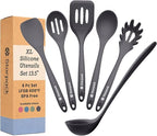 Starpack 'Like a Boss' XL Premium Silicone Cooking Utensils Set (6 Pcs) 13" - Heat Resistant Kitchen Utensils 600°F - Non-Stick Silicone Utensil Set - Large Kitchen Utensils Set for Cooking & Serving