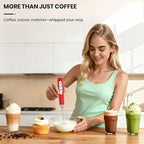 Colarlemo Milk Frother Handheld Rechargeable, Frother Wand Drink Mixer Electric Whisk for Coffee, Detachable With 3 Stainless Whisks, Hand Mixer for Lattes, Cappuccino, Matcha, Egg, No Stand, Red
