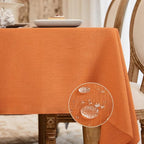 BALCONY & FALCON Rectangle Tablecloth Washable Wrinkle Resistant and Water Proof Table Cloth Decorative Linen Fabric Tablecloths for Dining Parties Kitchen Wedding and Outdoor Use (Pumpkin, 55x95)