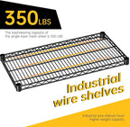 SINGAYE 4 Garage Heavy Duty Shelving Unit Kitchen Pantry Close Home Organizers and Storage Bathroom Shelf Laundry Room Organization Industrial Book Metal Wire Adjustable Shelves