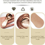 Hitefu 2 Packs Stainless Steel Coffee Scoop Set, 15ml Tablespoon with 30ml Spoon, Short Handle Spoon for Coffee, Tea, Sugar, Protein & Milk Powder (Rose Gold)