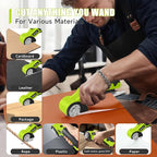Cordless Electric Scissors，Cardboard Cutter Heavy Duty Scissor with 3 Blade, Safety Lock & Extra Blade，Rotary Cutter for Cardboard Fabric Plastic Leather Green