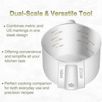2PCS 2/3Cup (160ml, 5.3oz) Single Measuring Cup, Etched Inner Scale Stainless Steel Measure Scoop, Metric and US Measurement, Dishwasher Safe