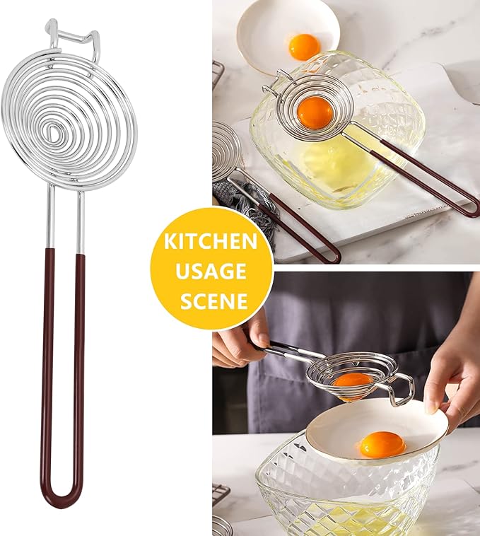 NileHome Egg Separator Egg Yolk White Separator Stainless Steel Egg White Yolk Sifting Filter Egg Divider Kitchen Tool for Baking Cake, Kitchen Gadget Cooking/Baker Tool, 2 Pack