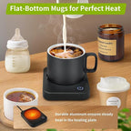 VOBAGA Coffee Mug Warmer for Desk with Auto Shut Off & 3-Temp Settings, Coffee Cup Warmer with Smart Safety Alert Home Office Accessory, Perfect for Coffee, Tea, Milk (Mug for Display)