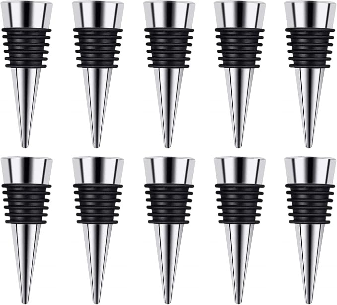 Wine Stopper, Reusable Decorative Bottle Stoppers for Kitchen, Bar, Gifts, Holiday Party, Wedding (10 Pack)
