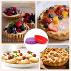 FUNBAKY Silicone Quiche Pan, Mini Pie Pan Non-stick Round Silicone Tart and Pie Molds 10 Packs