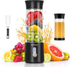 Portable Blender for Shakes and Smoothies,500ml Electric Juicer, 4000mAh Smoothie Blender with BPA-Free Material, USB Rechargeable Fresh Juice Blender for Travel, Gym, Outdoors, and Home, Black