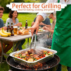 (26 Pack) Disposable 9x13 Aluminum Foil Pans with Lids, Half Size Aluminum Foil Heavy Duty Deep Steam Pans for Roasting Turkey, Cooking, Prepping- Thanksgiving, Christmas, Parties