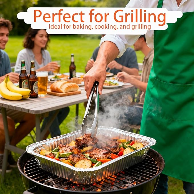 (26 Pack) Disposable 9x13 Aluminum Foil Pans with Lids, Half Size Aluminum Foil Heavy Duty Deep Steam Pans for Roasting Turkey, Cooking, Prepping- Thanksgiving, Christmas, Parties