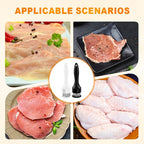 Stainless Steel Meat Tenderizer Tool, Meat Mallet Pounder with 21 Sharp Needles for Tenderizing and Pounding Steak, Beef Pork Chicken BBQ And Poultry (BLACK)