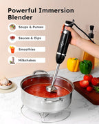 Sangcon 6-in-1 Immersion Blender Handheld, Hand Blender with Chopper & 34oz Blending Cup Storage Base, 2-Speed Adjustable Stick Blender,Stainless Steel Blades, Detachable Blender, Whisk, Milk Frother