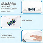 Digital Shipping Scale,Stainless Steel Panel, Accurate Portable Postal Scale for Packages, Small Business,Kitchen, Food, Handmade, Liquids, and Boutique (White Battery(5kg/1g))