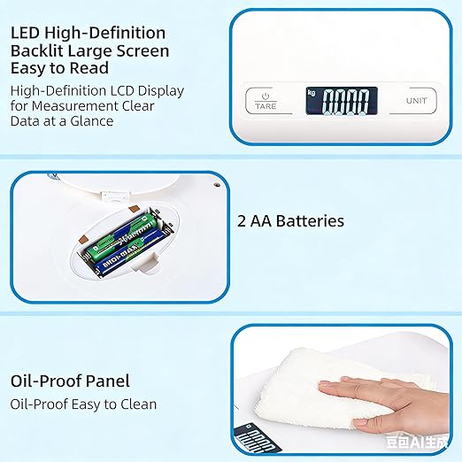 Digital Shipping Scale,Stainless Steel Panel, Accurate Portable Postal Scale for Packages, Small Business,Kitchen, Food, Handmade, Liquids, and Boutique (White Battery(5kg/1g))