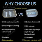 Aluminum Foil Pans with lids 10pack Heavy Duty 2LB Small foil pan 8.5"×6" Disposable, For Microwave & Oven Safe Cooking,Baking,A takeaway food container,Gold