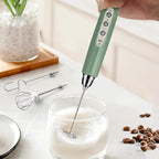 Sakgos Milk Frother Rechargeable Handheld-Electric Whisk 3 Speed Adjustable, Coffee Frother Wand with 3 Stainless Whisks, Electric Foam Maker, Drink Mixer Blender for Latte Cappuccino Matcha Egg