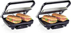 Hamilton Beach Panini Press,Sandwich Maker & Electric Indoor Grill,Upright Storage,PFAS-Free Nonstick Easy Clean Grids,Stainless Steel (25410),(Pack of 2)