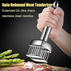 Professional Meat Tenderizer with T316 Stainless Steel Sharp Needle Blade Heavy Duty Cooking Tool for Tenderizing Beef Turkey Chicken Steak Veal Pork Fish
