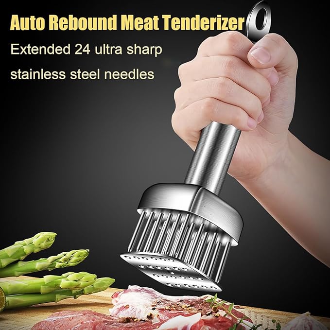 Professional Meat Tenderizer with T316 Stainless Steel Sharp Needle Blade Heavy Duty Cooking Tool for Tenderizing Beef Turkey Chicken Steak Veal Pork Fish