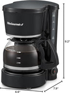 Elite Gourmet EHC-5055# Automatic Brew & Drip Coffee Maker with Pause N Serve Reusable Filter, On/Off Switch, Water Level Indicator, Black