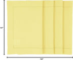 Solino Home Yellow Placemats Set of 4 - Cotton Linen Hemstitch Placemats 14 x 19 Inch