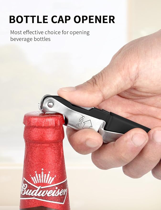 CORKAS Wine Key - 2Pack Handcrafted Professional Waiters Corkscrew, Compact Heavy Duty Wine Opener with Double Hinged, Foil Cutter and Bottle Opener, Birthday Gifts for Severs, Sommelier, Bartenders