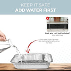 Alpha Living 6 Pack Refill Kit - Disposable Chafing Dish Buffet Set, Welded Body Food Warmers for Parties, Fuel Cans, Half Size Pans, Warming Trays