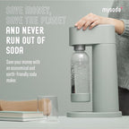 Mysoda Woody Soda Streaming Machine - Silent Carbonated Water Machine Robust Long-Lasting Aluminium Soda Maker - With 1L Water Bottle - Without CO2 Cylinder - Pigeon