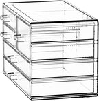 ZHIAI Stackable Storage Drawers, Acrylic Bathroom Counter Organizer Clear Makeup Organizers for Vanity, Kitchen Cabinets, Bathroom, Undersink, Home Organization and Storage (5 Drawers, Pattern E)