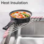 Tomorotec Triangle Foldable Dish Drying Rack, Small Roll-Up Stainless Steel Over Sink Drainer for Kitchen Sink Corner, Rustproof Multipurpose Organizer(Pink)