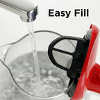 OVENTE Electric Kettle, 1.5L Borosilicate Glass Countertop Water Heater and Boiler for Coffee or Tea, BPA-Free, Auto Shut-Off, Boil-Dry Protection, Removable and Washable Spout Filter, Red KG83R