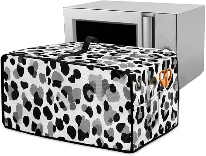 Leopard Print Toaster Oven Dust Cover, Heat-Resistant Case for Toaster Oven, Heavy Duty Washable Dust Cover Fit Most Small Appliance, (Small-14.5*18.46*9 inches)
