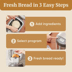 Elite Gourmet EBM8103SS Programmable Bread Maker Machine, 3 Loaf Sizes, 19 Menu Functions Gluten Free White Wheat Rye French and more, 2 Lb, Stainless Steel