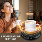 Coffee Mug Warmer, Electric Cup Warmer for Desk, Candle Warmer Plate with Temperature Display, 8-Temp Setting & 1-12H Timer, Stocking Stuffer Christmas White Elephant Coffee Gifts for Adults Women Men