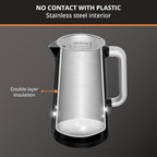 KRUPS Smart Temp Electric Kettle: 1.7L Capacity, 5 Precise Temperature Settings, Digital Display, Cool-Touch Exterior, Cordless Design for Tea and Coffee Lovers