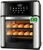 Air Fryer Oven 1800W, 12.7QT Capacity, Touchscreen Panel, Automatic Shut-Off, Toaster + Airfryer – Black & Stainless Steel – Mondial